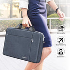 Ferkurn Laptop Case Sleeve 15.6 16 Inch Laptop Bag for Women Men Compatible with HP Envy Pavilion/Dell Inspiron XPS/Lenovo/Acer, Shoulder Strap Carrying Briefcase Computer Messenger Bag Case, Grey