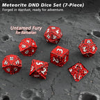 PJOY Metal D&D Dice Set for Dungeons and Dragons Dice with Case Meteorite Black Red 16mm Role Playing Cool DND Gifts for Players DM Board Game Masters