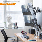 AVLT Dual Extended 13"-32" Monitor Wall Mount fits Two Flat/Curved Computer Monitor Full Motion Height Swivel Tilt Rotation Adjustable Monitor Arm - VESA/Cable Management