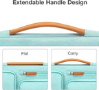 MOSISO 360 Protective Laptop Case 13.3 inch, 13-13.3 inch Laptop Sleeve Compatible with MacBook Air/Pro 13 / Pro 14,HP Dell Acer ASUS,Side Open Carrying Case with 4 Zipper Pockets&Handle, Aqua Green