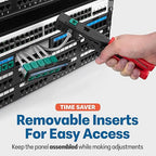 Everest 24 Port Keystone Patch Panel (1-Pack) - Removable 6-Port Panels - Use with Slim Profile Keystones ONLY (Wider Jacks May not fit Side by Side)