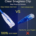 Rapink Patch Cables Cat6/ Cat6a 7ft (24 Pack) Slim, Cat6a Ethernet Patch Cable 10G Support, Snagless Cat 6 Patch Cable for Patch Panel to Switch, Flexiable Cat6 Ethernet Cable Blue