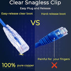 Rapink Patch Cables Cat6/ Cat6a 3ft (24 Pack) Slim, Cat6a Ethernet Patch Cable 10G Support, Snagless Cat 6 Patch Cable for Patch Panel to Switch, Flexiable Cat6 Ethernet Cable Blue