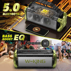 W-KING Bluetooth Speaker, 90W Max Portable Loud Speakers Wireless, IPX6 Waterproof Outdoor Speaker, 50W Deep Bass/2 Powerful Subwoofer/40H/Power Bank/Dual Pairing/EQ/TF/AUX/NFC for Camping,Pool,Party
