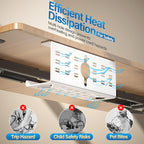 2 Pack Cable Management Under Desk White, Cinati 32" Large Cable Management Tray, Under Desk Alloy Steel Wire Organizers, Cord Hider Tray for Office and Home - Tape or Screw Installation