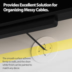 in Wall Cable Management Kit, White Wire Hider to Hide Cords Wall Mounted TV, 3inch Easy Install Cord Covers Kit, Cord Hiding for Wall - 4Pack Suitable for HDMI, TVs, Desks, Audio