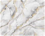 ITNRSIIET Mouse Pad with Stitched Edge Premium Textured Smooth Precise Operation Waterproof Washable Non-Slip Rubber Base Desktop Protection Mat, 10.2×8.3×0.12 inches, Gray Marbling