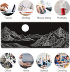 Black and White Mountain Large Mouse Pad,Gaming Keyboard Desk Pad,Extended Mouse Mat Non-Slip Rubber Base with Stitched Edges for Office Game Home XL 31.5"x11.8"