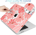 MEEgoodo Case for MacBook Pro 13 inch Case 2022 2021 2020 New A2338 M2/M1 A2251 A2289, Laptop Hard Shell with Keyboard & Camera Cover Compatible with 13 inch MacBook Pro, Groovy Daisy Flower