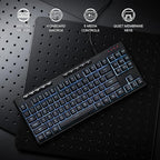 Redragon K516 Shiva TKL Wired RGB Membrane Gaming Keyboard, 87 Keys Mechanical-Feel Keyboard w/Smooth Linear Switch, On-Board Macro & Dedicated Multimedia Keys, 16.8M RGB Backlit, Software Supported