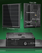 KEPEAK Solar Panel for Trail Camera - 6000mAh Battery, 12V Solar Battery Charger, Waterproof, for Outdoor 24/7 Wildlife Monitoring