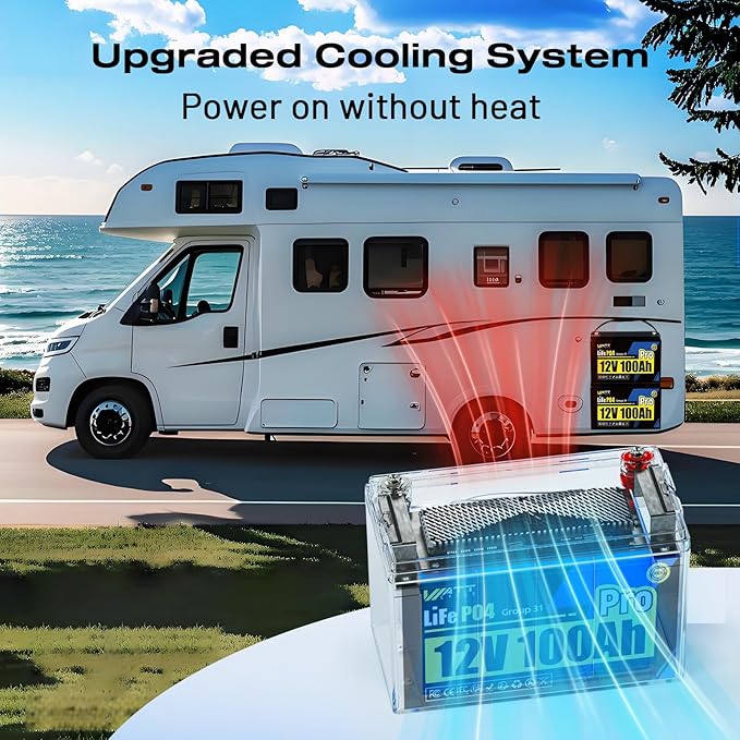 2Pack 12V 100Ah LiFePO4 Lithium Battery, BCI Group 31,Deep Cycle Up to 15000 Cycles, 110A BMS, Low Temperature Protection, 10 Years Lifespan, Perfect for RV/Home Energy Storage