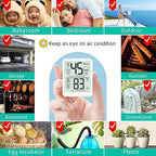 Antonki Room Thermometer, Digital Small Hygrometer Indoor Thermometer Humidity Gauge, Temperature Humidity Meter with Max/Min Record Monitor Sensor for Home, Plants - Battery Included