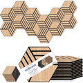 Mollywell Hexagon Acoustic Panels, Natural Oak TW4, 14x12x0.4 Inch, 12 Pack |Wood Veneer|High Density Sound Proofing Wall Panels|Self Adhesive Sound Dampening Felt Wall Tiles|Home Theater|Gaming Room|