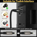 Elecan Optical Audio Cable 20 Ft Digital Audio Toslink Cable Cord-Fiber Optic-Gold Plated-Flexiable&Durable-for Home Theater,Sound Bar,PS4&Xbox-with 4 Right Angled and Mini Toslink Adapters+Ties