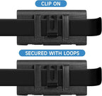 for iPhone 17 Pro Max Holster, BECPLT Nylon Holster Pouch Belt Clip Case and Loops Holder Cover for iPhone Air 16/15/14/13/12/11 Pro Max Galaxy S25 Plus S24+ Black