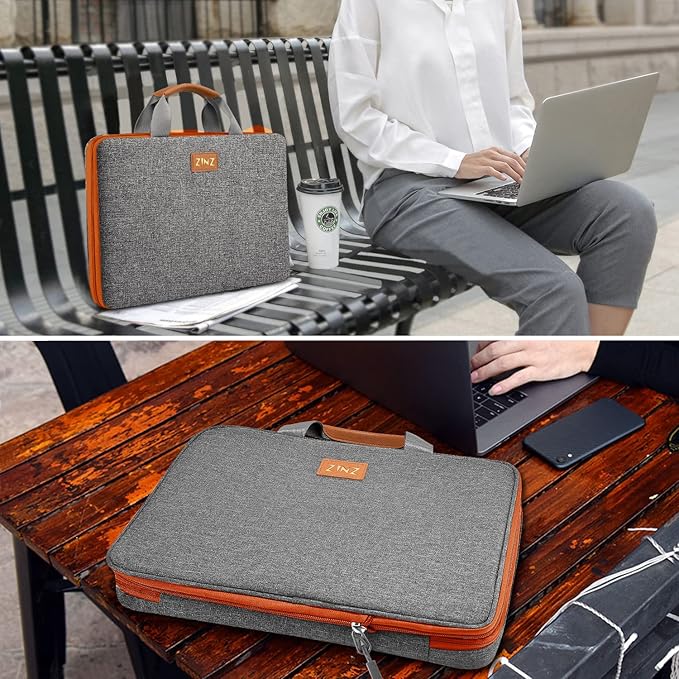 ZINZ Slim Expandable Laptop Case 15.6 Inch Sleeve Upgraded Protective Durable Recycled Carrying Case Compatible with MacBook 15" & 16" and Most 15" 15.6" 16" Notebook,D01G02