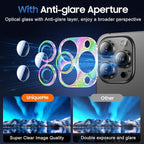 UniqueMe 3 Packs Compatible for iPhone 13 Pro Max/iPhone 13 Pro Camera Lens Protector Acrylic [Not Glass],[Case Friendly][Scratch-Resistant][Night Shooting Mode]-Glitter Colorful