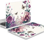 Mektron Designed Case for MacBook Pro 16 Inch A2141 Cover 2019 Release 16" with Liquid Retina Display/Touch ID, Plastic Hard Shell with Keyboard Skin & Screen Protector, Butterfly Flower C077