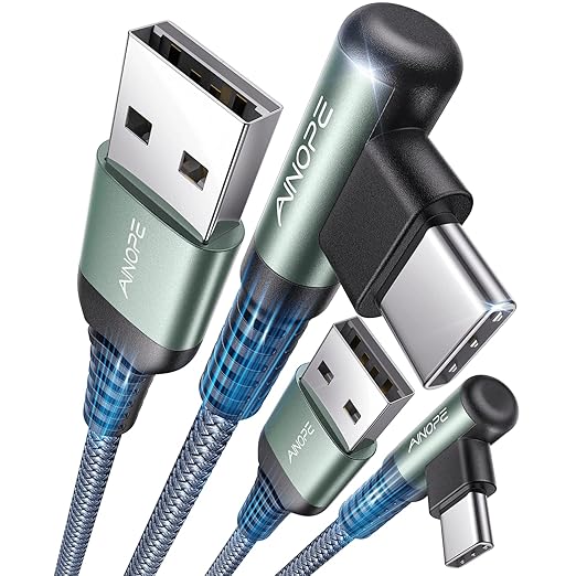 AINOPE Car Carplay Cable for iPhone 17 16 15 Charger Cord, 3.1A USB to USB C Cable 2-Pack 3.3FT for iPhone 16 Car Charger, Type C Charger Fast Charging for Galaxy S10 S9 S8 Plus, Note 10 9 8, LG V50