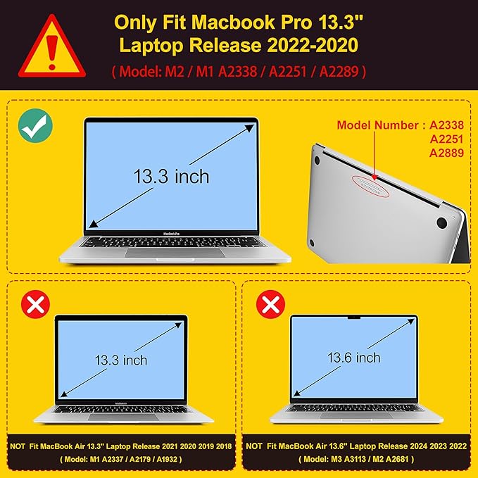 Mektron Customizable Name for MacBook Pro 13-inch Case 2022 2021 2020 Release A2338 M2 M1 A2289 A2251, DIY Plastic Hard Shell Cover for New MacBook Pro 13.3-inch Touch Bar Fits Touch ID