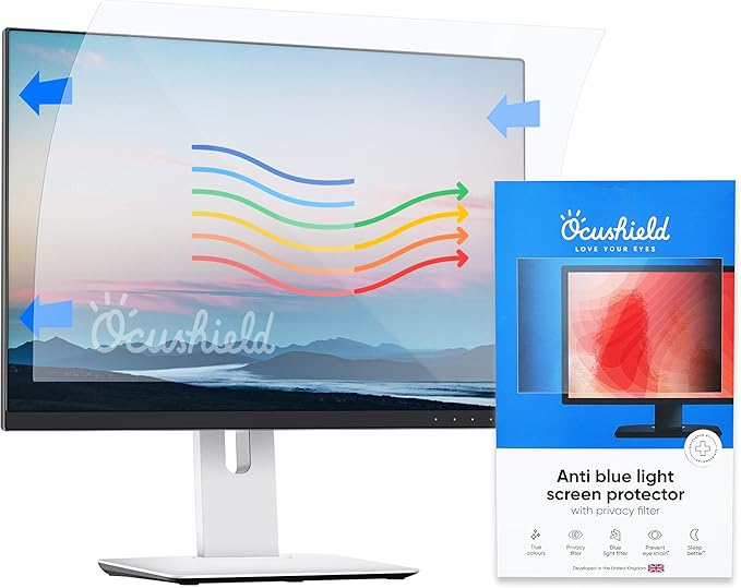 Ocushield 17” (5:4) Premium Anti Blue Light Screen Protector with Privacy Filter for Laptops and Computer Monitors - Anti-Glare - Easy Install - Anti-Fatigue (338 x 271 mm)
