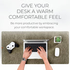 Nordik Large Felt Desk Mat – Timber Moss Green – 35 x 17 inch – Computer Desk Mat – Keyboard and Mouse Pad – Large Desktop Felt Pad