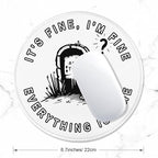 ITNRSIIET Round Mouse Pad with Stitched Edge Premium-Textured Waterproof Non-Slip Rubber Base Desktop Protection Mat Diameter 8.7 inches, Humorous Tombstone