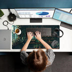 Green Plant Desk Pad Gaming Pad Extra Large Desk Mats Full Desk Mouse Pad XXL, Desktop Mat Computer Laptop Keyboard Pads, Office Home Decor Table Pad Cute Desk Accessories 31.5" x 15.7"