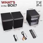 Pyle Home Stereo Shelf System - 30W Wireless BT Streaming with CD Player, FM Radio, USB & SD Card Playback, 2-Way Music Crisp-Sound, Remote Control, Dual Stereo Speakers (Black), PHSKR24