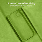 FireNova Designed for iPhone 15 Plus Case, Silicone [Camera Protection] Case with [2 Screen Protectors], Soft Anti-Scratch Microfiber Lining Inside, 6.7 inch, Sprout Green