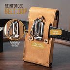 Hengwin Leather Cell Phone Holster Belt Pouch Case with Belt Clip Fit for iPhone 16 Pro Max 15 Pro Max 15 Plus 14 Pro Max 13 Pro Max Samsung Galaxy S25 Ultra S24 Ultra S23 Ultra A15 (Light Brown)