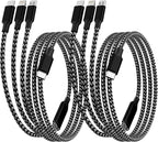 USB C Multi Charging Cable [2Pack 4FT], 3 in 1 Charging Cable Nylon Braided USB-C Multiple Charger Cord with Type-C, Micro USB and IP Port for iPhone 16/15 Series/Cell Phones and More