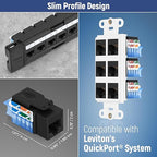 Everest 45° Angled RJ45 Cat5e Keystone Jacks 20-Pack in Black - Slim Profile Female RJ45 Connectors - Cat 5e Keystone Jack - Compatible with 45° Angled Speed Termination Tool - 45Term (B0BL3GS7ZY)