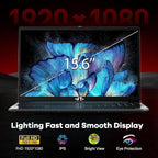 NIMO 15.6" IPS FHD-Gaming-Laptop, AMD Ryzen 5 6600H 6-Cores 660M GPU 32GB DDR5 RAM 2TB SSD(Beat i7-1165G7, Up to 4.5GHz) Computer with 100W GaN Type C Fingerprint Backlit Keyboard Win 11