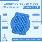 SUCKY Silicone Suction Phone Case Adhesive Mount - Anti-Slip Holder, Hands-Free Fidget Toy, Phone Accessory for iPhone and Android - Blue
