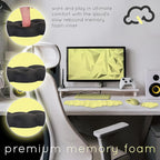 Qloud Cloud Wrist Rest Keyboard Wrist Rest for Computer Keyboard Pad, Cloud Keyboard Wrist Rest, Wrist Pad for Keyboard, Memory Foam, Non Slip Base, Comes with Mouse Pad - Yellow