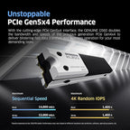 KLEVV Genuine G560 4TB M.2 2280 NVMe PCIe Gen5x4 Internal SSD Heatsink Included, up to 14000MB/s with DRAM Cash (K04TBM2SP0-G56)