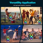 Bluetooth Speaker 160W Loud Wireless Boombox Portable Big Powerful Deep Bass Sound TWS Large Outdoor Home Party Speakers with Subwoofer LED Lights