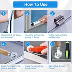 Window Screen Repair Kit Mesh Screen Spline Roller Repair Tools Kit with Screen Installer Clips, Metal and Plastic Spline Fixing Tool Kit for Window Screen