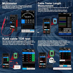 Rechargeable Network Cable Tester, WANLUTECH Tone Generator with Probe Support Digital Multimeter Optical Power Meter Visual Fault Locator Network Test PoE Test Cable Continuity Testing (LT-600M)