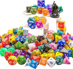 CiaraQ DND Dice Sets - 20 X 7 Polyhedral Dice (140pcs) with a Large Drawstring Bag Great for Dungeons and Dragons, Role Playing Table Game.