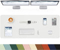 Extra Large Desk pad, Leather Desk Pad Protector,Office Desk Mat,Mouse Pad, Non-Slip Desk Blotter, Laptop Desk Pad, Waterproof Desk Writing Pad for Office&Home (Ivory White, 55" x 17")