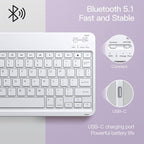 JETech Keyboard Case for iPad Air 11-Inch M3/M2 (2025/2024), iPad Air 5th/4th (10.9-Inch 2022/2020) with Pencil Holder, Magnetic Detachable Bluetooth Keyboard, TPU Back Stand Cover (Purple)