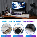 Large Extended Gaming Mouse Pad with Stitched Edges, Non-Slip Waterproof Rubber Base Mouse Pad for Office, Computer, Keyboard, Laptop and Home Desk Pad 35.4 x 15.7 x 0.12 Inch (Marbling)