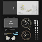 BASN ASONE 14.2mm Planar Driver in-Ear Monitors Earphone with Two Detachable MMCX Cables for Musicians Drummers Bass Players Singers(Clear)
