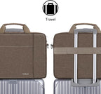 Ferkurn Laptop Bag Case for Women Men Computer Bag Compatible with HP Envy Pavilion Omen/LG Gram/MSI/Dell Inspiron XPS/Lenovo/Acer, Shoulder Strap Carrying Messenger Briefcase, Brown, 15.6 16 Inch