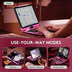 GUSGU Transparent Case with Wireless Keyboard only for 2024 iPad Pro 13-in.(M4), 7 Colors Backlight, Trackpad, 360°Rotating Stand for iPad Pro 13, Tech Style