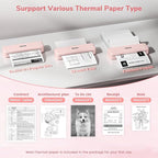 Phomemo Portable Printers Wireless for Travel Upgraded,M834 Bluetooth Thermal Printer 8.5" x 11"& A4 Size,Inkless Mobile Printer with Carry Case for Travel,Office,School,Car,Home,Pink