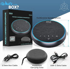 Pyle Portable Conference Speakerphone, Multifunctional Wireless BT Speaker Phone with USB C and Aux Cable, 10m Omnidirectional Microphone Coverage, Ideal for Home and Office Use